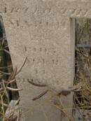 
Annie Estel BEUTEL,
died 24 March 1905 aged 14 months;
Silverleigh Lutheran cemetery, Rosalie Shire
