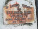 Eleanor Jane WINNETT,
born 1885 died 1979;
Slacks Creek St Marks Anglican cemetery, Daisy Hill, Logan City