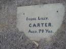 Irene Lilly CARTER
aged 79
Stone Quarry Cemetery, Jeebropilly, Ipswich