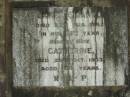 James SIGANTO
22 Aug 1942
aged 60
wife
Catherine (SIGANTO)
25 Oct 1973
aged 94
Tamborine Catholic Cemetery, Beaudesert