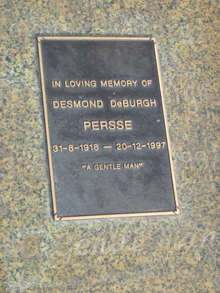 Desmond DeBurgh PERSSE  | b: 31 Aug 1918, d: 20 Dec 1997  | Tamrookum All Saints church cemetery, Beaudesert  | 