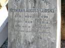 Hermann AUgust GURSKI,
born 16 Nov 1879 died 15 Mar 1915;
Tarampa Apostolic cemetery, Esk Shire