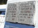 parents;
Emilie W.M. DARGUSCH,
died 6 June 1956 aged 73 years;
August H. DARGUSCH,
died 25 Dec 1955 aged 73 years;
Tarampa Apostolic cemetery, Esk Shire