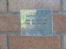 Patricia CRAW,
born 4 March 1918,
died 25 Sept 1989;
Tea Gardens cemetery, Great Lakes, New South Wales