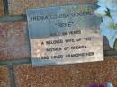 Irenia Louisa (Rene) GOGERLY,
aged 66 years,
wife of Ted,
mother of Rhonda,
grandmother;
Tea Gardens cemetery, Great Lakes, New South Wales