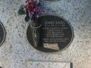 Barry Eades,
7-4-1935 - 1-3-2009,
husband of Pamela,
father of Trevor & Sharyn,
grandfather;
Tea Gardens cemetery, Great Lakes, New South Wales