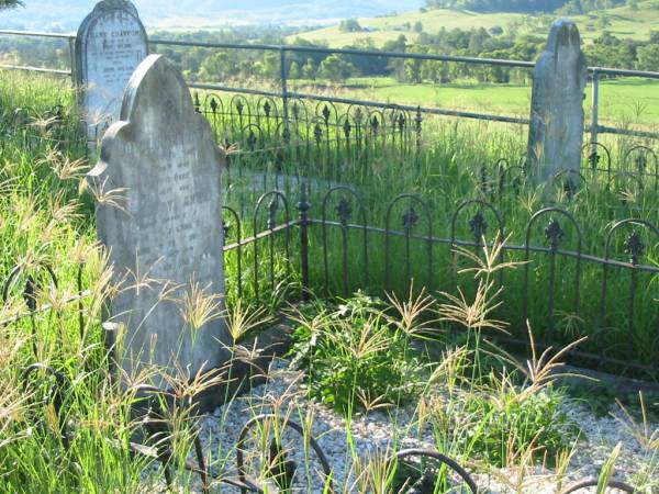 Donald LAMOND,  | born Tiree Scotland 25 Dec 1842,  | died Tiree (Ford's Creek) 18 Oct 1903;  | Mary Annie,  | daughter of D. & M.J. LAMOND,  | born The Risk 16 March 1873  | died Tiree (Ford's Creek) 14 June 1892,  | erected by Mary Jane LAMOND;  | Wilson Family Private Cemetery, The Risk via Kyogle, New South Wales  | 