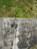 Margaret FORBES,
died 1 Nov 1916 aged 72 years;
Joseph FORBES,
died 4 Oct 1917 aged 69 years;
Tiaro cemetery, Fraser Coast Region