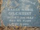 Karen Marie GILCHRIST,
died 14 June 1942 aged 65 years;
Tiaro cemetery, Fraser Coast Region