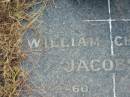 William JACOBSEN,
died 22-3-60 aged 62 years;
Charlotte JACOBSEN,
died 7-5-87 aged 80 years;
Tiaro cemetery, Fraser Coast Region