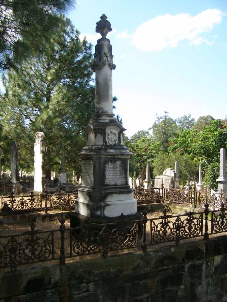 George EDMONDSTONE (M.L.C.)  | b: 4-May-1809  | d: 23-Feb-1883  |   | Alexandrina EDMONDSTONE  | d: 19-Jul-1888, aged 72  |   | Brisbane General Cemetery (Toowong)  | 