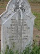 Henry RICHARDS,
father,
accidentally killed 4 Oct 1910 aged 59 years,
erected by sons & daughter;
Warra cemetery, Wambo Shire