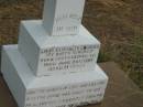 Emily Elizabeth SEIGMEIER (born SCHLOSS),
born 13 Sept 1890,
died 25 June 1911 aged 21 years;
Warra cemetery, Wambo Shire