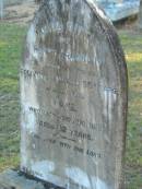 Henry FRANKLIN
20 Jun 1895? aged 68
(wife) Jane FRANKLIN
23 Aug 1895 aged 62
Wonglepong cemetery, Beaudesert