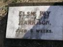 Elsie Ivy Harrison
aged 6 weeks
Woodhill cemetery (Veresdale), Beaudesert shire