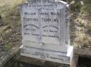 
parents;
William TOMKINS,
born Camberwell England,
died Yangan;
Annie Maud TOMKINS,
born Sydney N.S. Wales,
died Warwick;
erected by sons & daughters 1930;
Yangan Presbyterian Cemetery, Warwick Shire
