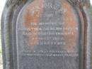 
Christina SIEBENHAUSEN,
died 4 Sept 1907 aged 69 years;
Yangan Presbyterian Cemetery, Warwick Shire
