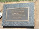
Charles Walter HIMSTEDT,
died 11 Aug 2001 aged 95 years;
Yarraman cemetery, Toowoomba Regional Council
