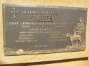 
Harry Lawrence SMITH,
born Essex Engladn 1906,
died 29 May 1967;
Aagje SMITH (nee DE VRIES),
born Amsterdam Holland 1910,
died 14 July 1997;
parents of Nancy, Jennifer, David, Harry & Thomas;
Yarraman cemetery, Toowoomba Regional Council
